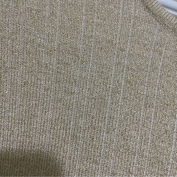 Vintage Laura Cream and Gold Thread Button up Cardigan | Sz Large - Picture 3 of 7